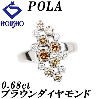 POLA Brown Diamond Ring 0.68ct Pt900 Openwork Brand POLA | Brown Diamond Elegant Cute Stylish [Used] [SH120100]