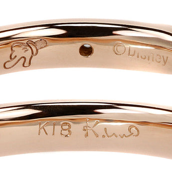 ディズニー ケイウノ ダイヤモンド リング 0.02ct K18PG ミッキー ミニー ブランド Disney K.uno | 18金 ダイアモンド デイリーユース シンプル かわいい おしゃれ【中古】【SH120157】