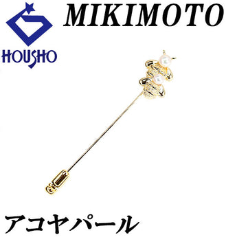 MIKIMOTO Akoya pearl pin brooch 4.0-4.8mm K18YG bee insect animal lapel pin MIKIMOTO | 18K Akoya pearl white pearl Japanese pearl daily use cute stylish [used] [SH120504]