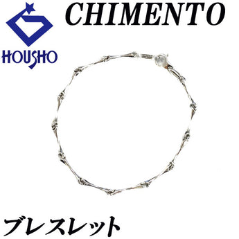 キメント チェーン ブレスレット K18WG 竹 バンブー 中空 地金のみ 石なし ブランド CHIMENTO | 18金 デイリーユース シンプル 上品 かわいい おしゃれ【中古】【SH120513】