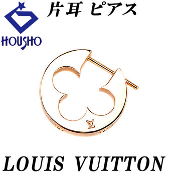 Louis Vuitton Empreinte Single Ear Hoop Earrings K18PG Monogram Flower Plant Botanical Base Metal Only No Stones LOUIS VUITTON | 18K Elegant Cute Stylish [Used] [SH120615]