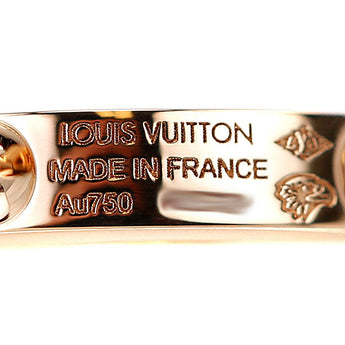 Louis Vuitton Empreinte Single Ear Hoop Earrings K18PG Monogram Flower Plant Botanical Base Metal Only No Stones LOUIS VUITTON | 18K Elegant Cute Stylish [Used] [SH120615]