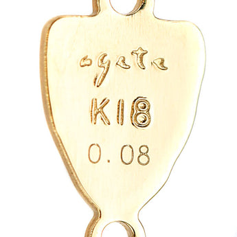 アガット ダイヤモンド ネックレス 0.08ct K18YG 一粒石 3本爪 華奢 ミル打ち ブランド agete | 18金 ダイアモンド デイリーユース シンプル かわいい おしゃれ【中古】【SH120627】