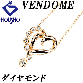 VENDOME AOYAMA Diamond Necklace K18PG Heart Brand VENDOME AOYAMA | 18K Diamond Daily Use Simple Cute Stylish [Used] [SH120630]