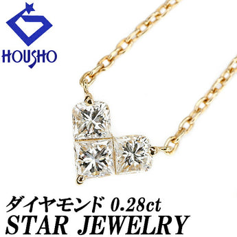 Star Jewelry Diamond Mysterious Heart Necklace 0.28ct K18YG Deformed Cut Fancy Cut STAR JEWELRY | 18K Diamond Daily Use Cute Stylish [Used] [SH120634]