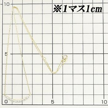 Diamond necklace 0.50ct K18YG curved | 18K gold diamond daily use simple elegant cute stylish [Used] [SH120638]