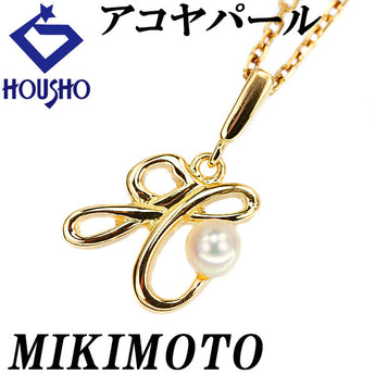 Neck Mikimoto Akoya Pearl Necklace 3.3mm K18YG Initial Alphabet H English Initial Baby Pearl MIKIMOTO | 18K Akoya Pearl White Pearl Japanese Pearl Daily Use Cute Stylish [SH120641]