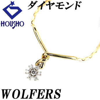 WOLFERS Diamond Necklace K18YG K18WG Flower Plant Botanical Pear Texture Matte WOLFERS | 18K Diamond Elegant Cute Stylish [Used] [SH120646]