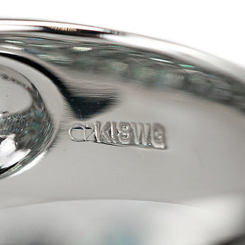 クレサンベール 再結晶アレキサンドライト リング 3.98ct K18WG パヴェ ブランド 京セラ CRESCENT VERT | 18金 豪華 ゴージャス かわいい おしゃれ【中古】【SH120678】