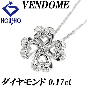 VENDOME AOYAMA Diamond Necklace 0.17ct Pt950 Four-leaf clover Flower Plant Botanical Heart Openwork Brand VENDOME AOYAMA | Diamond Cute Stylish [SH120700]
