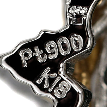 CRESCENT VERT Recrystallized Black Opal Necklace 1.34ct Diamond Pt900 K18YG Brand CRESCENT VERT | 18K Diamond Classic Cute Stylish [Used] [SH120716]