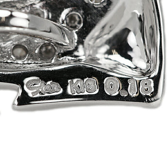 Star Jewelry Diamond Necklace 0.18ct K18WG Heart Brand STAR JEWELRY | 18K Diamond Daily Use Simple Cute Stylish [Used] [SH120766]