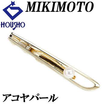 ミキモト アコヤパール タイピン 5.4mm K14YG 一粒パール タイクリップ ブランド MIKIMOTO | 14金 あこや真珠 白真珠 和珠 デイリーユース 上品 エレガント かわいい おしゃれ【中古】【SH120786】