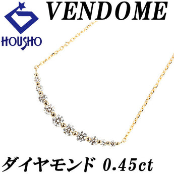 VENDOME AOYAMA Diamond Lure Necklace 0.45ct K18YG Curve Brand VENDOME AOYAMA | 18K Diamond Daily Use Simple Elegant Cute Stylish [Used] [SH120799]