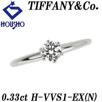 Tiffany Diamond Solitaire Ring 0.33ct Pt950 Solitaire Single Stone 6 Prongs Graded Certificate TIFFANY&amp;Co. | Diamond Elegant Simple Cute Stylish [SH120818]