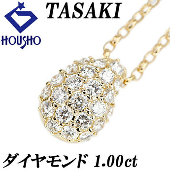 TASAKI Diamond Necklace 1.00ct K18YG Drop Droplet Tear Pavé Brand TASAKI | 18K Diamond Luxurious Gorgeous Cute Stylish [Used] [SH120841]