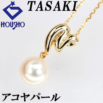 タサキ 田崎真珠 アコヤパール ネックレス 7.5mm K18YG 一粒パール ブランド TASAKI | 18金 あこや真珠 白真珠 和珠 デイリーユース シンプル かわいい おしゃれ【中古】【SH120844】