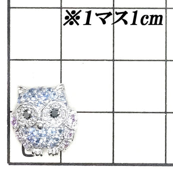 Sapphire pendant top 0.55ct diamond K18WG owl bird animal | 18K sapphire diamond daily use cute stylish [used] [SH120859]