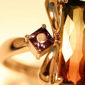 池田智治 バイカラートルマリン リング 5.62ct カラーチェンジガーネット Pt900 作家 デザイナー | 豪華 ゴージャス かわいい おしゃれ【中古】【SH121091】