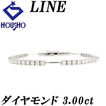 デビアス ライン ダイヤモンド ブレスレット 3.00ct K18WG ブランド DE BEERS LINE | 18金 ダイアモンド 上品 エレガント かわいい おしゃれ【中古】【SH121101】