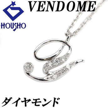 ヴァンドーム青山 ダイヤモンド ネックレス K18ホワイトゴールド VENDOME AOYAMA Y イニシャル  頭文字 アルファベット 英語 【中古】【121104】