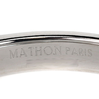 マットン ダイヤモンド リング K18WG V字 ブランド MATHON PARIS | 18金 ダイアモンド デイリーユース 上品 かわいい おしゃれ【中古】【SH121114】