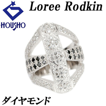 ローリーロドキン ダイヤモンド リング K18WG 梨地 ツヤ消し マット 透かし 幅広 太め ユニセックス メンズ Loree Rodkin | 18金 ダイアモンド ゴージャス 豪華 かわいい おしゃれ【中古】【SH121118】