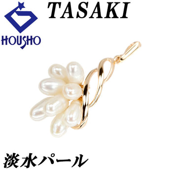 Tasaki Tasaki Pearl Freshwater Pearl Pendant Top 4.0-4.4mm K14YG Openwork Brand TASAKI | 14K Freshwater Pearl White Pearl Daily Use Elegant Cute Stylish [Used] [SH121122]