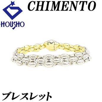 キメント ブレスレット K18YG K18WG 2way リバーシブル 中空 ブランド CHIMENTO | 18金 豪華 ゴージャス かわいい おしゃれ【中古】【SH121204】
