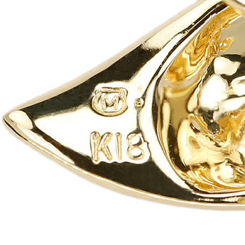 MIKIMOTO Freshwater Pearl Pin Brooch 4.1-4.3mm K18YG Leaf Plant Botanical Brand MIKIMOTO | 18K Gold Freshwater Pearl White Pearl Elegant Cute Stylish [Used] [SH121225]