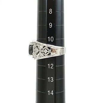 ブラックオパール リング 1.08ct ダイヤモンド Pt900 透かし レース | ダイアモンド 上品 エレガント かわいい おしゃれ【中古】【SH121579】