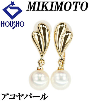 MIKIMOTO Akoya Pearl Earrings 5.8mm K18YG Single Pearl Brand MIKIMOTO | 18K Akoya Pearl White Pearl Japanese Pearl Daily Use Simple Cute Stylish [Used] [SH121629]