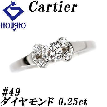 カルティエ ダイヤモンド バレリーナソリテール リング 0.25ct Pt950 #49 ブランド Cartier | ダイアモンド 上品 エレガント かわいい おしゃれ【中古】【SH121697】