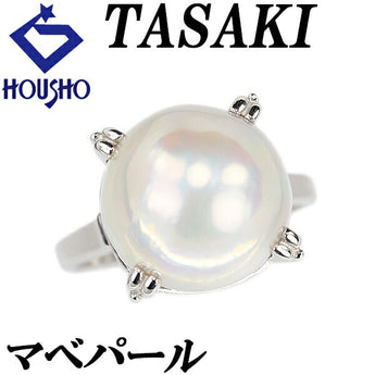 TASAKI Tasaki Pearl Three Quarter Mabe Pearl Ring 13.1mm Pt900 Pear Texture Matte Single Pearl Brand TASAKI | Mabe Pearl White Pearl Semicircular Pearl Semicircular Pearl Elegant Cute Stylish [Used] [SH122407]