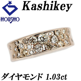 カシケイ ブラウンダイヤモンド メランジェ リング 1.03ct K18PG メンズ ユニセックス ブランド Kashikey | 18金 ブラウンダイアモンド 豪華 ゴージャス かわいい おしゃれ【中古】【SH122422】