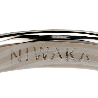 俄 ダイヤモンド ハーフエタニティ リング Pt950 K18PtG 一文字 フェイス FAITH ブランド NIWAKA | 18金 ダイアモンド デイリーユース シンプル 上品 かわいい おしゃれ【中古】【SH122430】