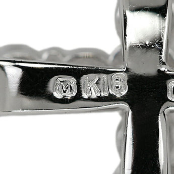 MIKIMOTO Diamond Necklace 0.31ct K18WG Cross Brand MIKIMOTO | 18K Diamond Daily Use Simple Cute Stylish [Used] [SH122437]