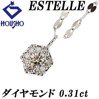 エステール ダイヤモンド ロング ネックレス 0.31ct Pt900 ブランド ESTELLE | ダイアモンド 上品 エレガント かわいい おしゃれ【中古】【SH122439】