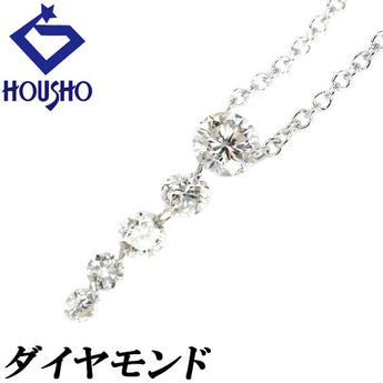 ダイヤモンド ネックレス K18WG 5連 穴あき 華奢 | 18金 ダイアモンド デイリーユース シンプル 上品 かわいい おしゃれ【中古】【SH122444】