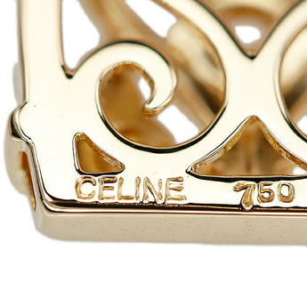 セリーヌ ダイヤモンド ネックレス 0.30ct K18YG 透かし ハート ブランド CELINE | 18金 ダイアモンド 豪華 かわいい おしゃれ【中古】【SH122445】