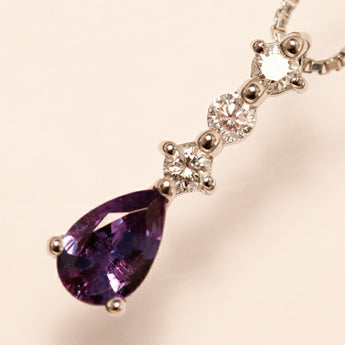 アレキサンドライト ネックレス 0.52ct ダイヤモンド Pt900 | ダイアモンド デイリーユース 上品 エレガント かわいい おしゃれ【中古】【SH122471】