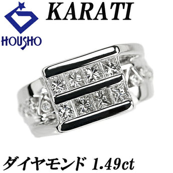カラッチ プリンセスカット ダイヤモンド リング 1.49ct Pt900 変形カット ファンシーカット ブランド KARATI | ダイアモンド 豪華 ゴージャス かわいい おしゃれ【中古】【SH122570】