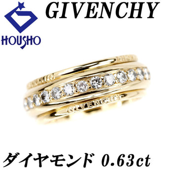 ジバンシィ ダイヤモンド リング 0.63ct K18YG #9 フルサークル 回転 ブランド GIVENCHY | 18金 ダイアモンド 豪華 ゴージャス かわいい おしゃれ【中古】【SH122575】