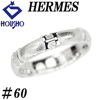エルメス フィデリテ リング K18WG #60 メンズ ユニセックス 梨地 マット ツヤ消し ブランド HERMES | 18金 デイリーユース かわいい おしゃれ【中古】【SH122724】