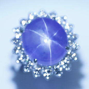 Mitsukoshi Blue Star Sapphire Ring 25.93ct Diamond Pt900 Brand MITSUKOSHI | Star Sapphire Diamond Luxurious Gorgeous Cute Stylish [Used] [SH122727]