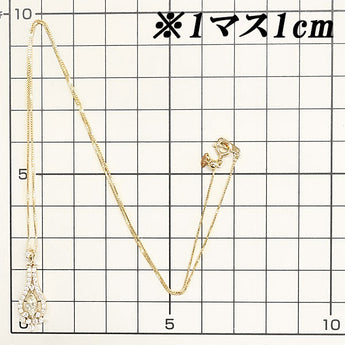 マーキスカット イエローダイヤモンド ネックレス 0.300ct K18PG 透かし 変形カット ファンシーカット | 18金 ダイアモンド 上品 エレガント かわいい おしゃれ【中古】【SH122763】