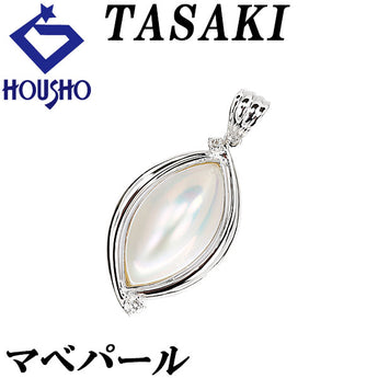 TASAKI Mabe Pearl Pendant Top Diamond K18WG Brand TASAKI | 18K Mabe Pearl White Pearl Semicircular Pearl Semicircular Pearl Elegant Cute Stylish [Used] [SH122769]