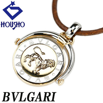 ブルガリ ホロスコープ ネックレス K18YG K18WG 獅子座 しし座 地金のみ 石なし チョーカー レザー ブランド BVLGARI | 18金 デイリーユース かわいい おしゃれ【中古】【SH122790】