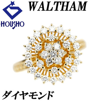 ウォルサム ダイヤモンド リング K18YG 回転 ラウンド サークル ブランド WALTHAM | 18金 ダイアモンド 上品 ゴージャス かわいい おしゃれ【中古】【SH122807】