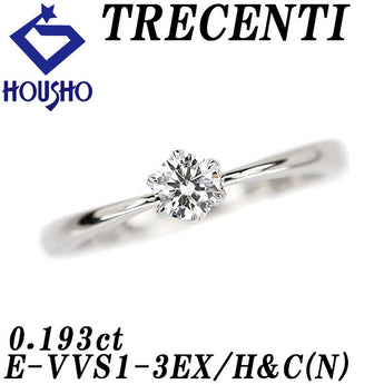 Trecent Diamond Venus Ring Pt950 Trecent Single Stone Graded Certificate 6 Prongs [Used] [122821]